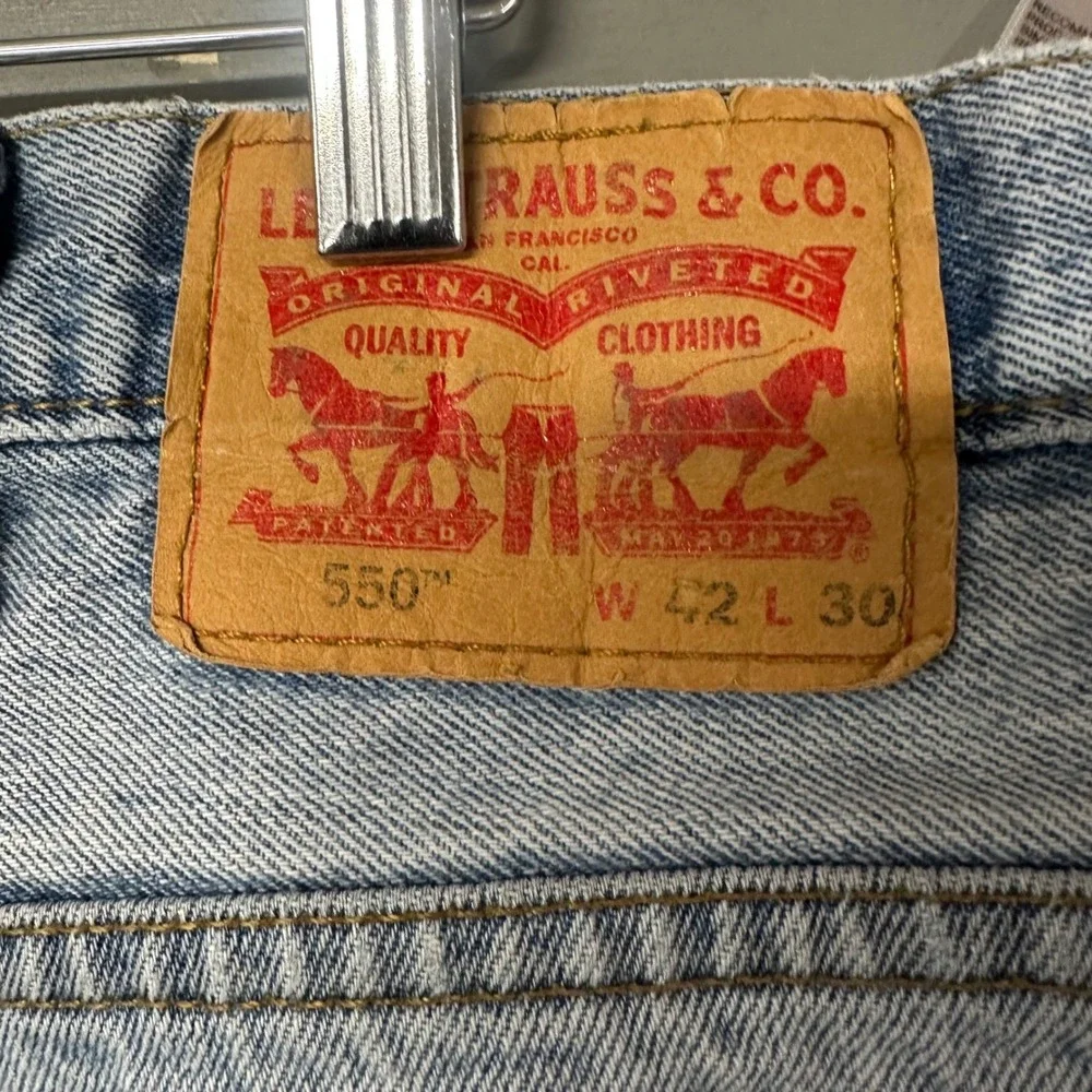 Levi Strauss 550 Mens Jeans Light Wash Relaxed‎ Fit Size 42x30